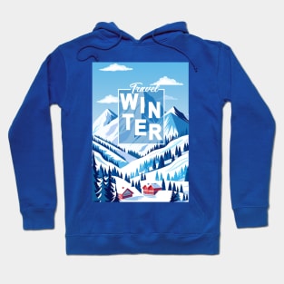 Winter Mountain snow sports ski Hotels in Snowy Mountains landscape Christmas Alps Hoodie